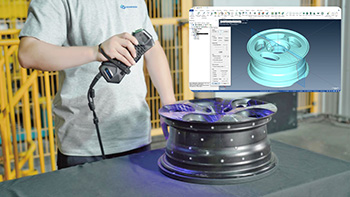 3D scan to CAD of a automotive wheel with handheld scanner