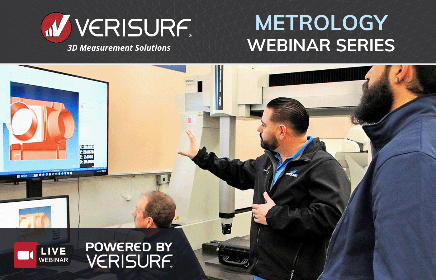 Verisurf Metrology Webinar Presenter showing CMM Programming and Inspection